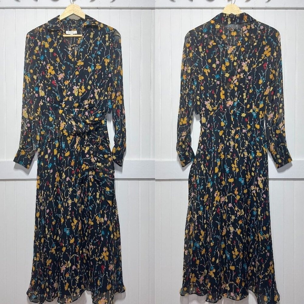 Equipment Dress Whimsigoth Eclipse Fairy Floral Ethereal Silk Midi Long Sleeve